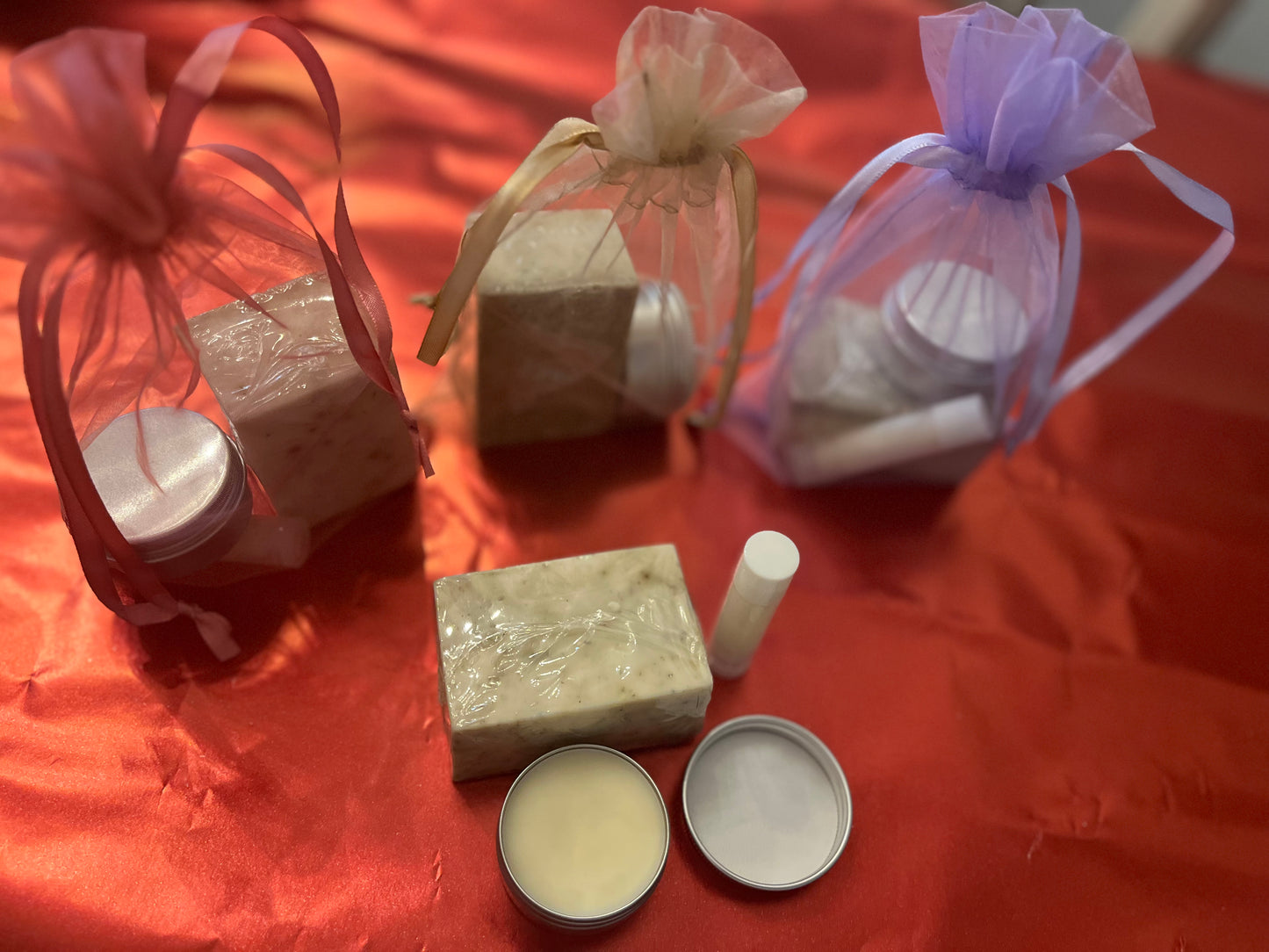 SALE!  Gift Set - Goatmilk Soap, Lip Balm and Hand Salve - Chamomile Lavender